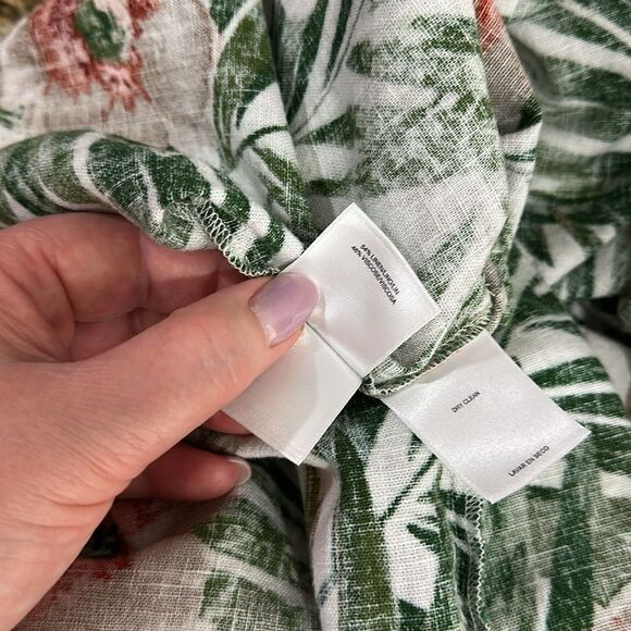 Anne Klein Linen Blend Tropical Print Sleeveless Shift Dress Size 10 - Picture 5 of 9